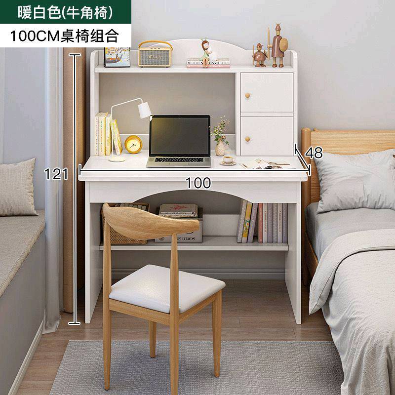 طقم مكتب مع رفوف وتنظيمات مدمجة، عملي ومثالي للدراسة أو العمل. يحتوي على مساحة تخزين واسعة ودرجين لسهولة تنظيم الأدوات. الأبعاد: 121x100x48 سم. مناسب للمساحات الصغيرة والمتوسطة.