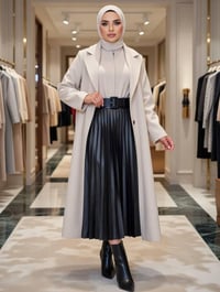 تنورة جلد • موديل شانيل • مقاس ٣٨-٤٤