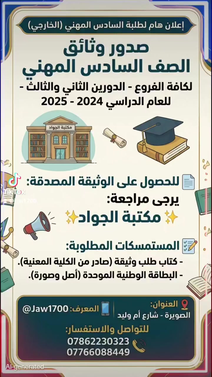 #للتقديم_مراجعة_مكتبة_الجواد
https://www.facebook.com/share/g/1HjHTLQvvG/


**إذا كنت صاحب هذا الإعلان وتريد حذفه لأي سبب، رجاءا أرسل رسالة إلى الدعم الفني**