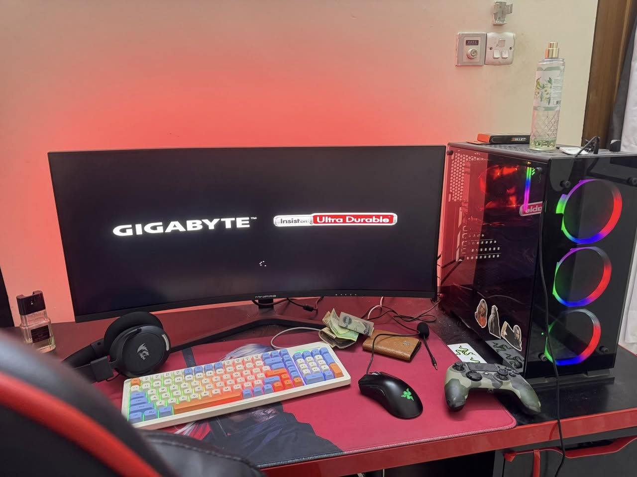 السلام عليكم 
Pc للبيع نضافة عالية 💯
كرت شاشه gtx 1660 super 6g شركة gigabyts 
معالج intel i5 9400f
مذربورد h310m شركة gigabyte 
رامات 16g (8x2) RGB شركة iorus
هارد 2t شركة vivtronic
Ssd 120g شركة klew
مبرد هوائي t400i
بورسبلاي 800 w شركة radixvii
كيس شركة sama yuhul
السعر 550 الف
مكاني بغداد 📍
***********

