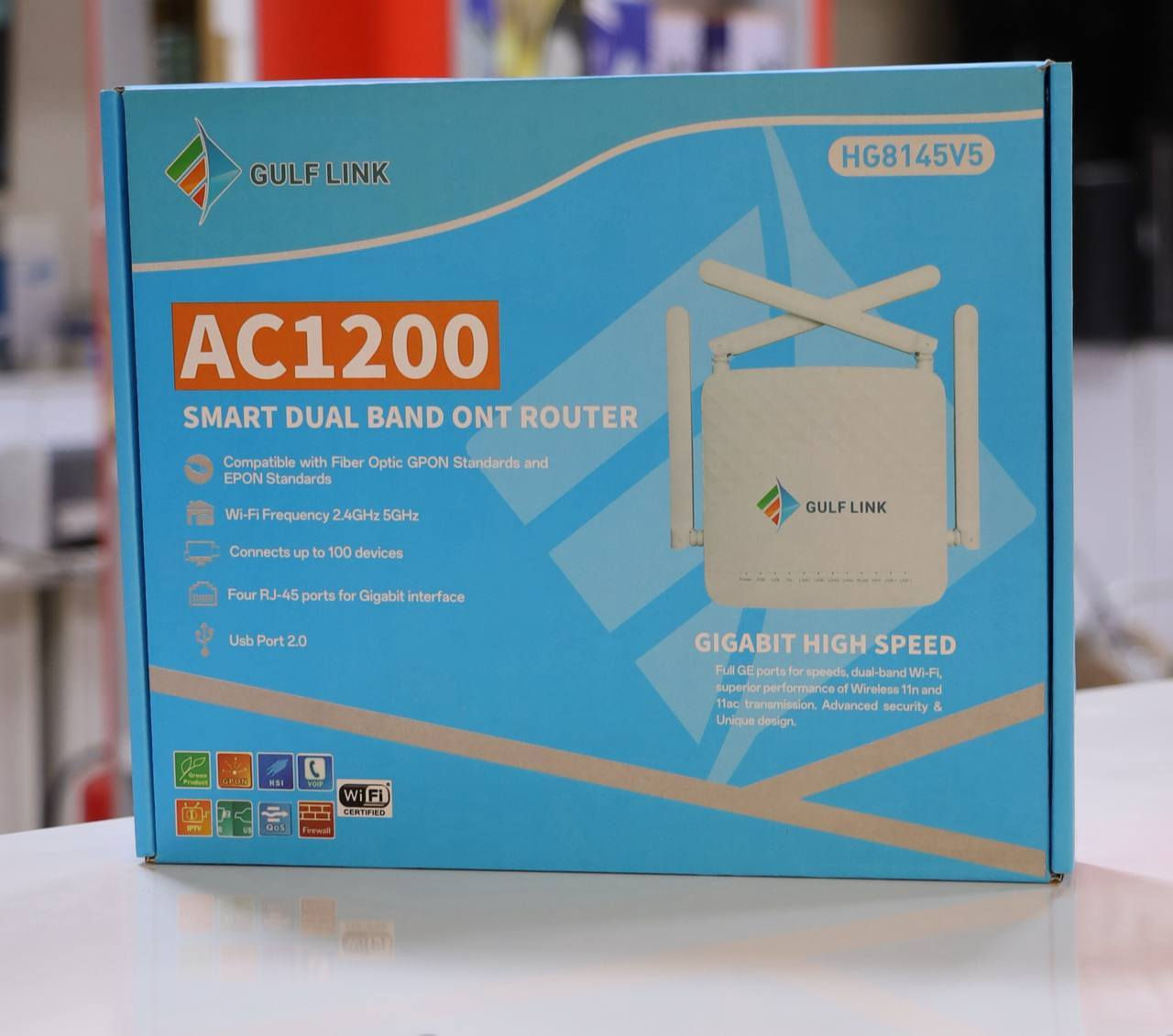 📶🔥 أقوى راوتر ثنائي النطاق AC1200 من GULF LINK! 🔥📶
احصل على تغطية واي فاي واسعة وسرعة خيالية تناسب البث، الألعاب، والكاميرات بدون أي تقطيع!

✨ المميزات:
✔️سيريل الجهاز هواوي 
✔️يشتغل على جميع الشبكات 
✔️ سرعة AC1200 الحقيقية (2.4G + 5G)
✔️ 4 انتينات قوية لتغطية أوسع واستقرار أعلى
✔️ منافذ جيجابت لنقل بيانات سريع جداً
✔️ مناسب للبيوت الكبيرة والمكاتب
✔️ يدعم أكثر من 64 جهاز بدون فقدان إشارة
✔️ تصميم أنيق وعصري

💰بسعر….24.000

💡 الراوتر الأمثل لمن يريد سرعة وثبات وجودة عالية!

🎯 اطلبه اليوم واستمتع بأقوى أداء شبكة!

للأستفسار_عن_الاسعار الخاصة بالوكلاء واصحاب الشركات وباقي التفاصيل الفنية 
او من خلال قناة التلكرامhttps://t.me/hik1984
اوزيارة مقرنا الكائن في
الديوانية - شارع الفرق الموسيقية - مقابل مجمع الاصدقاء
او الاتصال على الرقم التالي 

‎             ***********   /واتساب ***********

