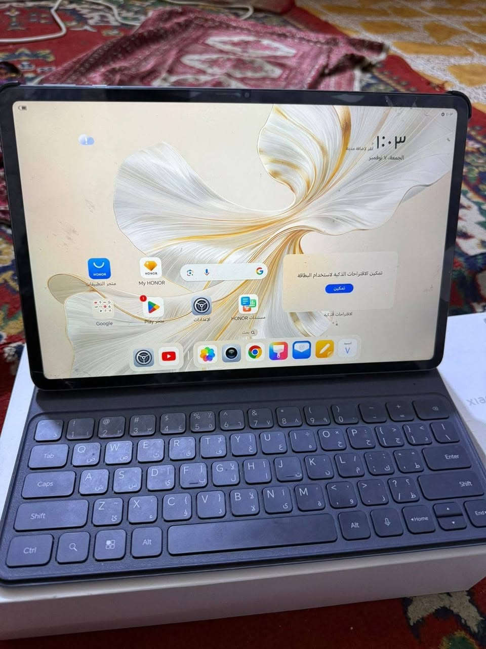 هونر باد 9 ذاكره 256/8
لوووك كامل ملحقاته مع الكيبورد البلوتوث والحافظه والشاحنه مال شاومي والباكيت قطعه جدا نظيف ومكفوله ماداخله صيانه ولابيه مشكله شرط الفحص والظمان السعر 275  يوجد توصيل الكل العراق


**إذا كنت صاحب هذا الإعلان وتريد حذفه لأي سبب، رجاءا أرسل رسالة إلى الدعم الفني**