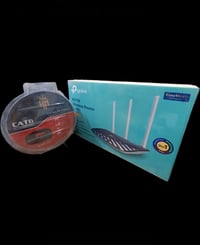 راوتر TP-link + واير 20متر  السعر 40الف والتوصيل مجاني  المراسلة علئ ا...