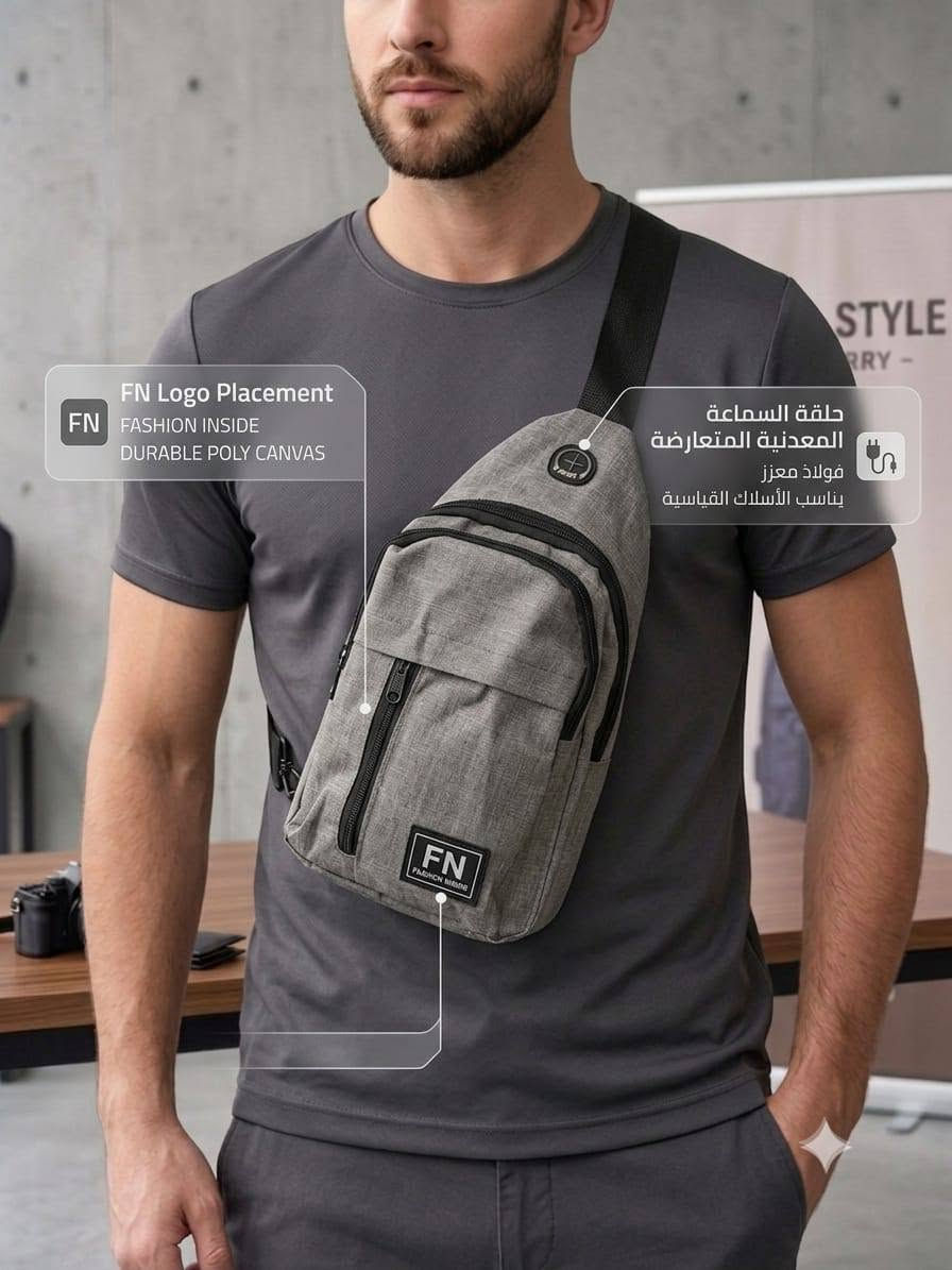 ​🌟 جديدنا! حقيبة الصدر العصرية والأنيقة (Sling Bag)! 🌟
(تصميم مريح وأنيق للحمل اليومي! كما في image_0.png)

​لماذا هذه الحقيبة؟

🔹 تصميم "City Sling" متعدد الأغراض ومنظم (انظر الصورة image_2.png)

🔹 فتحة مخصصة لسماعات الرأس (متعارضة!) (انظر الصورة image_3.png)

🔹 جيوب متعددة لتنظيم أغراضك الأساسية بسهولة.

🔹 مصنوعة من مادة بولي كانفاس متينة وقابلة للتنفس (انظر الصورة image_3.png)

​تصفح الصور لرؤية الألوان المتوفرة:

🔵 الأزرق الأنيق (image_0.png)

⚫️ الأسود الكلاسيكي (image_1.png)

🔘 الرمادي العملي (image_2.png & image_3.png)

​🔥 سعر الحرق: 5000 دينار عراقي فقط! 🔥

​✅ يوجد توصيل لكافة أنحاء العراق 🇮🇶

إذا تطلب 5 قطع فما فوق توصيل مجاني

​للحجز أو الاستفسار، راسلنا على الخاص 📩 أو اترك تعليقاً 👇

او راسلنا على الواتساب ***********

لا تفوت الفرصة، الكمية محدودة!

​#حقائب_صدر #حقائب_رجالية #أزياء #تسوق #عراق #بغداد #SlingBag #DailyCarry #DailyStyle #Fashion #Style
