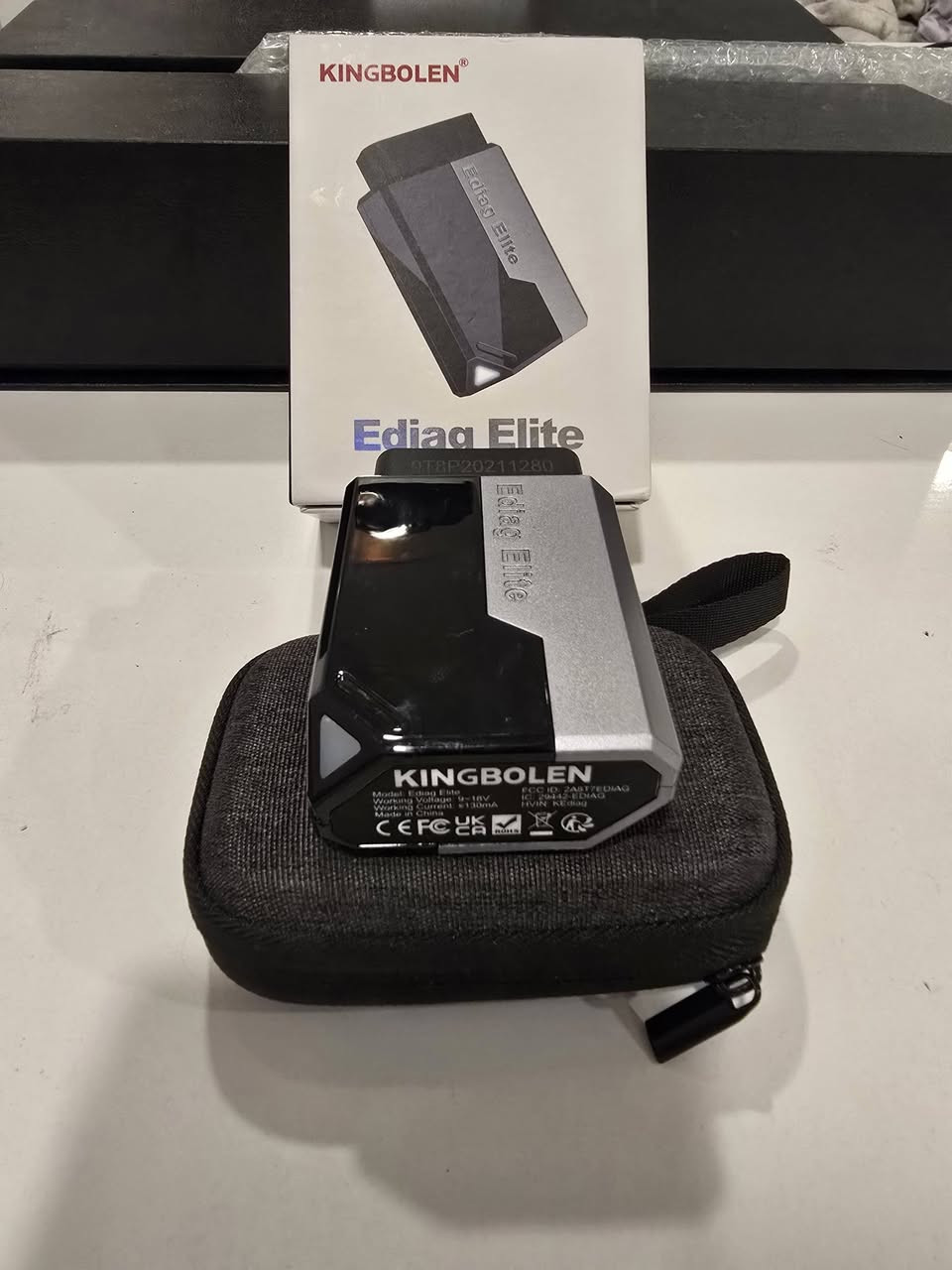 جهاز Kingbolen Ediag Elite.
 BlueTooth
1-تحديث مجاني مدى الحياة
2-فحص شامل لجميع انظمة السيارة
3-اكثر من 15 وظيفة برمجة وصيانة
4-اكتيف تيست (active test) عرض بيانات حية عن انظمة السيارة
5-يدعم اللغة العربية والعديد من اللغات
6-يدعم انظمة CanFd وFCA .
جهاز اخو الجديد شرط النظافة والفحص.
*********** واتساب.
