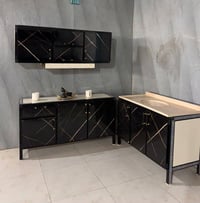 كاونتر أرضي • سنك مرمر • ملحق متر ونص