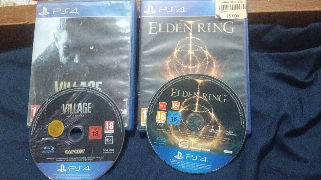 السلام عليكم ورحمة الله وبركاته 

جهاز بلايستيشن 4 سلم (PS4 Slim)

- السعة: 500GB
- الحالة: لوك ستيكر  ( مفتوح من الكلبسات أسفل الغطاء)
- نظام التشغيل: 13.50
- الملحقات: يدتان أصليتان + قرصين العاب Call of Duty: Cold War و ARK: Survival Evolved
- السعر: 250 الف

---

 هارد خارجي (ADATA)

- السعة: 1TB
- السعر: 50 الف 

---

 الأقراص 

- Elden Ring: 25 الف
- Resident Evil 8: 25 الف
مكان بغداد الدورة 
الرقم : ***********
