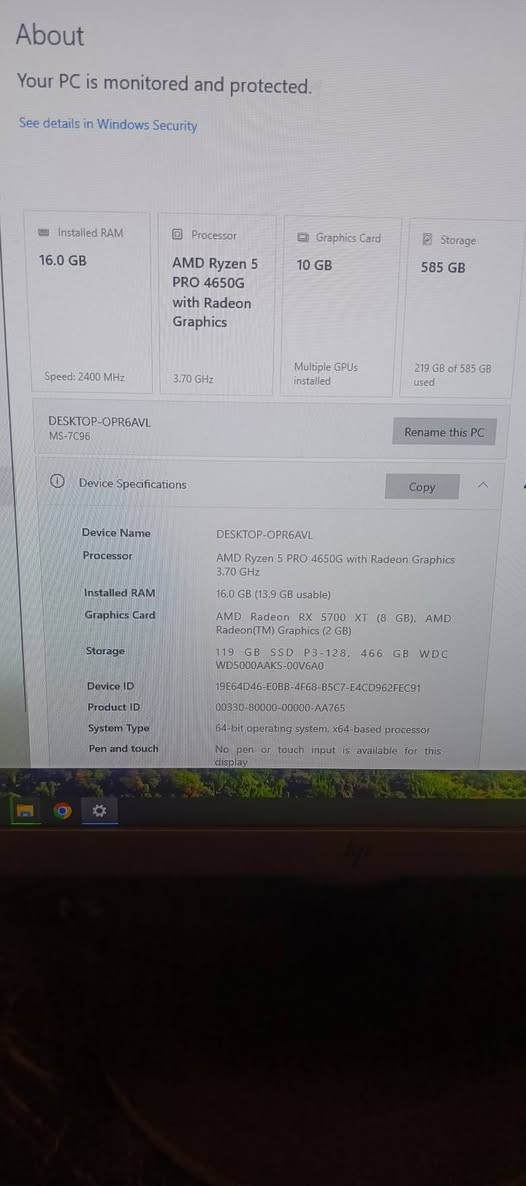 M. B Msi A520
Cpu R5 4650g pro
Gpu rx 5700xt 8Gb جديد
Ram hyper x 8*2  gb 2400 جديد
Hdd 500 gb
Ssd 128 gb
Cpu cooler Master cooler 
Power supply Corsair 550 w جديد
Case 4 Fans
ممكن اضافة ssd 500 gb حسب الطلب
اختبار كارت الشاشة موضح اداء الكرت 

مكاني بغداد توصيل موجود
***********
