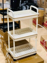 رف ثلاثي ضد الكسر مزود بعجلات لسهوله وسرعه التنقل متعدد الاستخدامات حس...