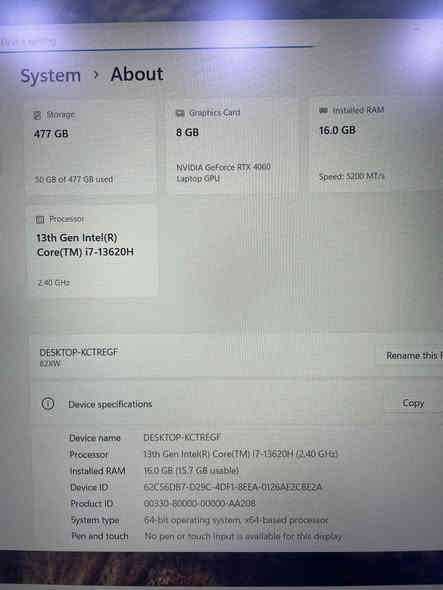 Lenovo LOQ 
cor i7  13th
ram 16G 
ssd 512G 
RTX 4060  8G 
144hz  15,6 
نضافه 100‎%‎ بدون اي ضرر اخت الجديده 
السعر : 1،150،000
بغداد - المنصور 
يوجد توصيل 
***********
