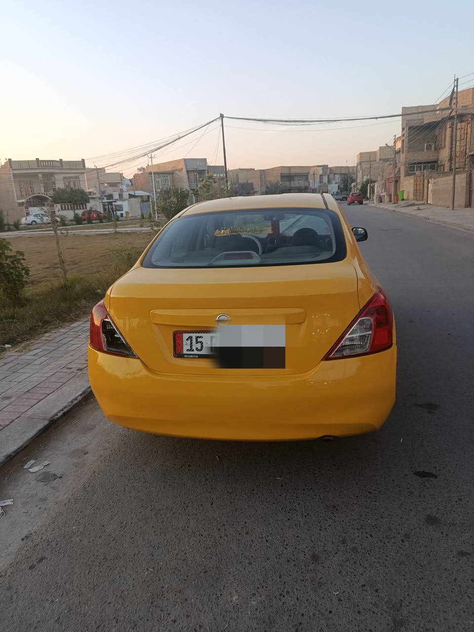 سلام عليكم ورحمه الله وبركاته سياره نيسان سني مديل 2014.بليته زركه    بسمي مشروع وطني رقم نكليزي  اريد اراوسه هم بنيسان خصوصي لئن اني  سياره كله كامله مكينه كير تبريد خير من الله ترايك وين ميعجبك مكان كربلاء حي الحر بخصوص المراوس حسب التفاق  هاذه رقم تليفوني ***********
