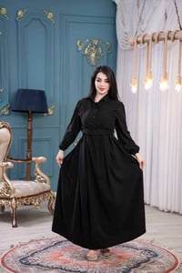فستان • أسود فاحم • فري سايز