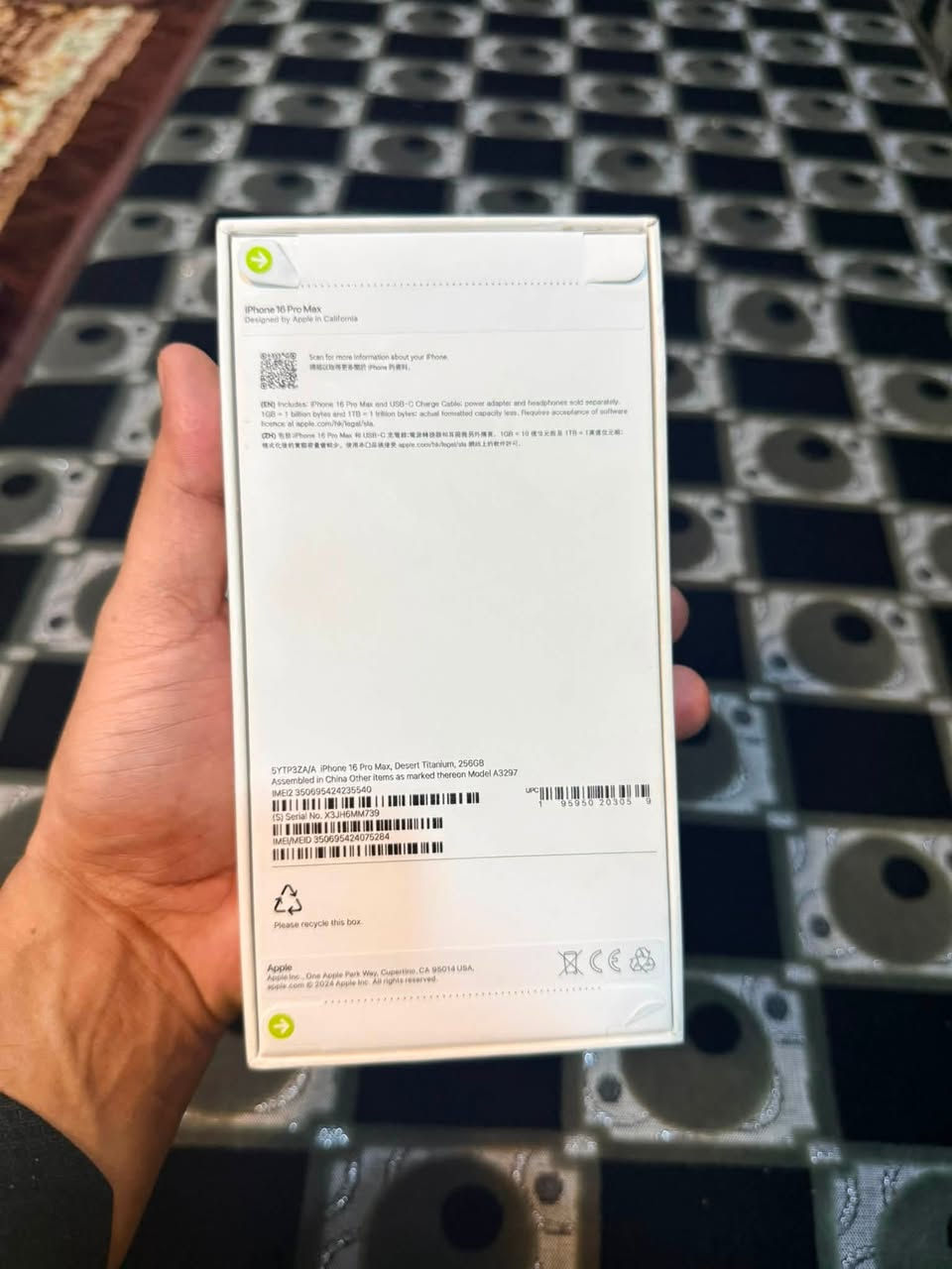 القطعه الوحيده بالعراق

16 برو ماكس 
دبل شريحه
ذاكره 256 
لون تيتانيوم ذهبي
جديد بالكارتون

السعر فقط 1550

يوجد اقساط منصه فقط

مكتب الساهر للموبايل
ايسر الشرقاط اسديره الفياض 
مقابل اسواق الحجاب

ماهر ال رجب ***********
سامر ال رجب ***********
