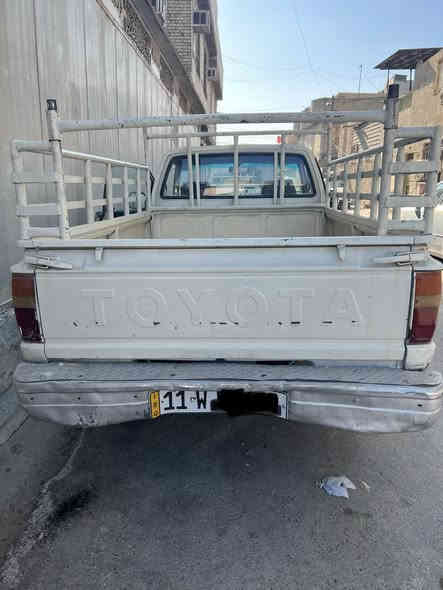 بيكم هيلوكس موديل87
خمسة جنگال
السيارة نضيفة وخير من الله 
مكينة وكير بلادي 
رقم نكليزي جديد
مصفرة غرامات 
سنوية2030
بغداد مدينة الصدر 
السعر42 ورقة
***********
