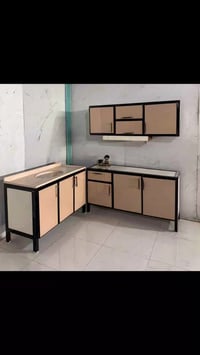 كاونتر أرضي ١.٥م • سنك ١.٢م مرمر صناعي • توصيل بغداد مجاني