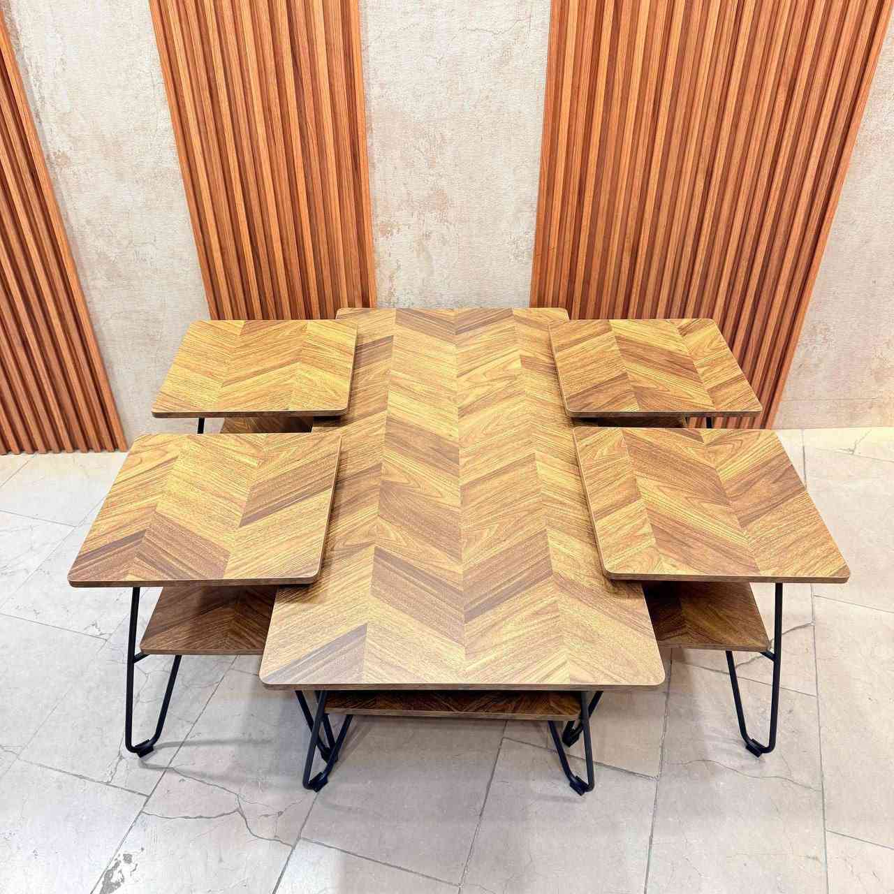 سيت طبله 4+1 سطح خشب Hdf
رجل حديد صبغ حراري 
قياس الطبله الكبيره 
ارتفاع 45 سم 
عرض 60 سم 
طول 120 سم 
قياس الطبله الصغيره 
ارتفاع 50 سم
عرض 40 * 40 سم مربع 
السعر من 150الى 160
مع التوصيل 
الحجز والاستفسار التواصل واتساب 
***********
