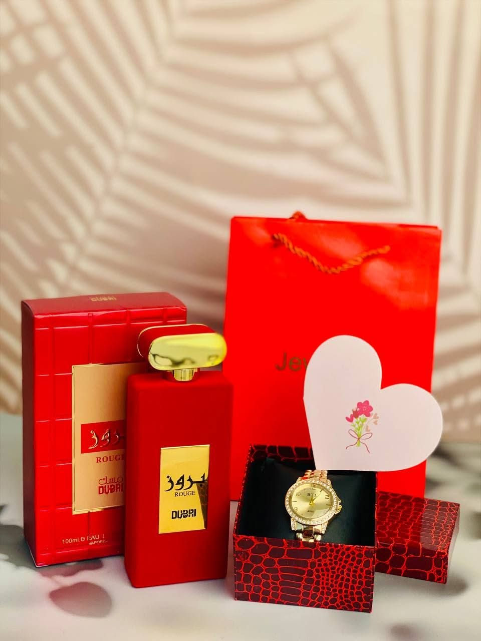 لأنها تستحق الدلال في يوم الحب.. ❤️✨

وقتك هو أثمن هداياي.. وحبك هو عطري المفضل. ❤️⌚️"
• "الأحمر يليق بك، والحب خُلق لأجلك. 🌹✨"
• "كل ثانية معك هي عيد حب جديد. ⏳❤️

أهديتك ساعة لتعلم أن كل ثانية أقضيها معك هي عمر كامل، وأهديتك عطراً ليبقى أثرك في المكان حتى في غيابك. أنت أجمل أقداري. ❤️⌚️✨

بتغليف راقي وبطاقة إهداء. 🎁❤️

السعر 30الف بس


**إذا كنت صاحب هذا الإعلان وتريد حذفه لأي سبب، رجاءا أرسل رسالة إلى الدعم الفني**