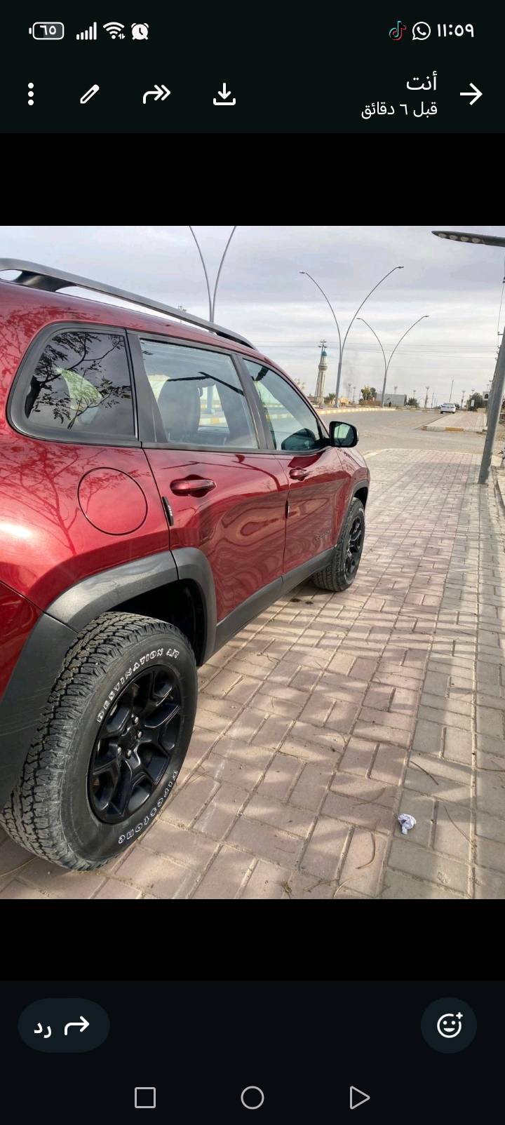 السلام عليكم جيب شيروكي ٢١ ترايل هوك بيهة جاملغ وبنيد بدون دواخل للبيع فول مواصفات 