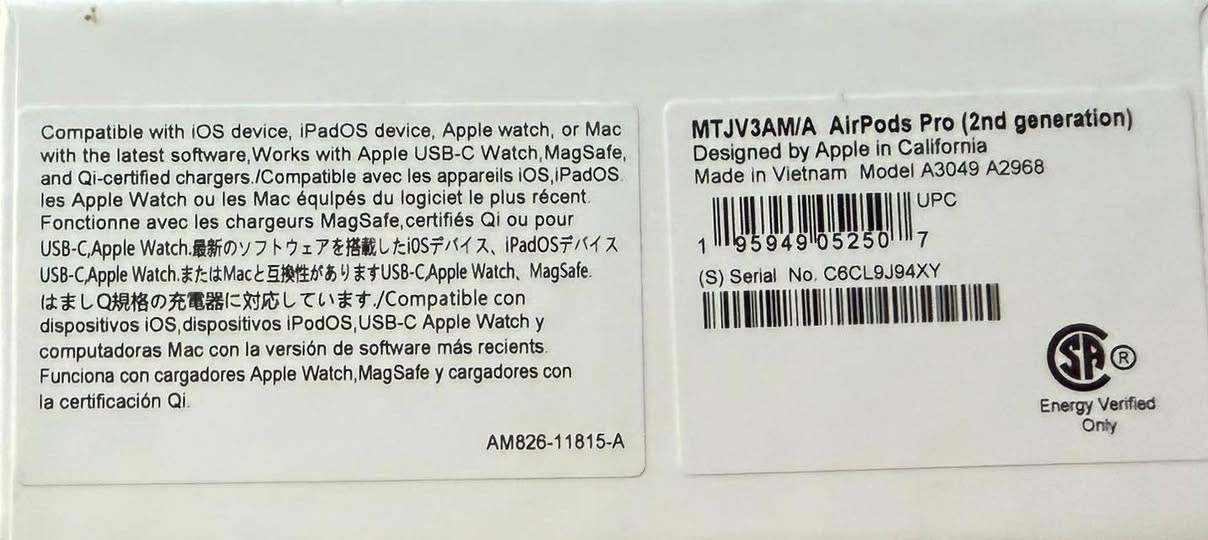 السلام عليكم سماعة ايربود برو 2 من موقع شي ان ابل الاصليه تشحن تايب سي خاصية ال ans سعرها 150 الف وبيها مجال بسيط 
***********

