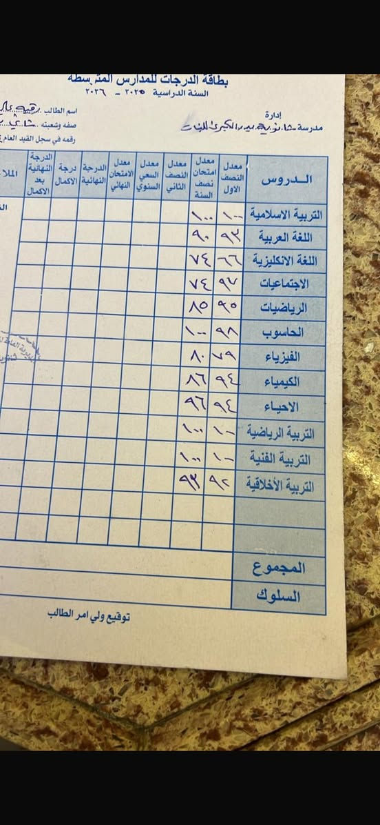 ♥️يعلن ادارةً معهد الميار لتدريس الخصوصي نظام تدريس حقيبه كامله  يوميا 3 محاضرات مع تحضير الواجبات  والامتحانات ومتابعه الطالب يوميا حقيبه كامله.من الاول للخامس 50 السادس 75 الاول والثاني 75 الثالث 125 الف حقيبه كامله. كل مدرسه ماده اختصاص  العنوان البلديات خلف مخازن الاسمنت توجد خطوط نقل ⚫️⚫️علما يكون  الدوام  في شهر رمضان  بعد الافطار. للتواصل ***********
