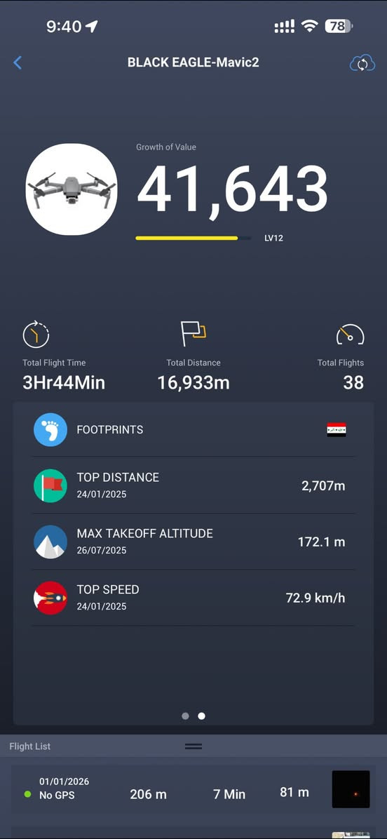 dji mavic-2 zoom quadcopter
للبيع مستعملة نظيفة جدا 
استعمال قليل جدا طيران اقل من اربع ساعات
 هاي الاحصائيات مالتها 
للتواصل ماسنجر او واتساب 
***********
