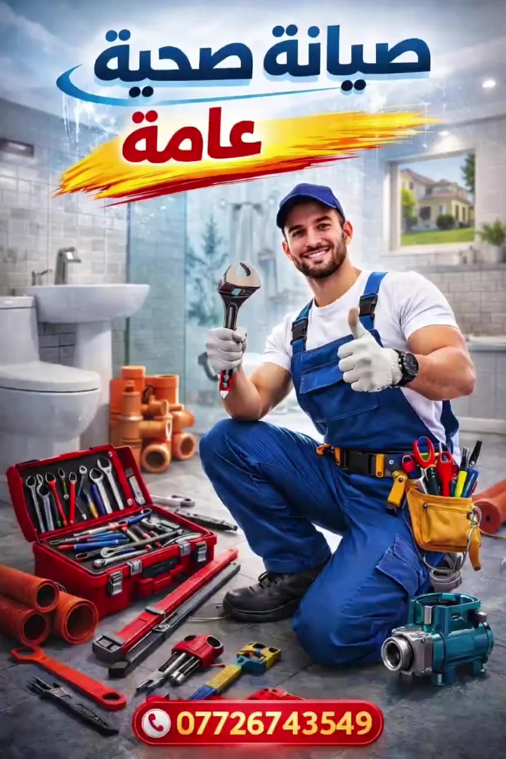 خليـك ببيتك… وحنّه نجيك لباب البيت! 💪
صيانة صحية عامة بأعلى مستوى من الاحترافية!
حل سريع… شغل نظيف… وأسعار مناسبة!
متواجدين بكل مناطق بغداد 📍
لا تتردد… اتصل هسه: *********** ☎️"

