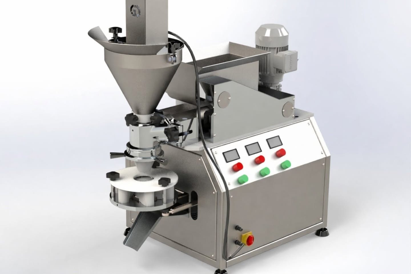 🔹 ماكينة العجين والحشو والتقطيع الأوتوماتيكية الكبة و المعمول 🔹
📐 الأبعاد: 80 × 80 × 130 سم
⚖️ وزن الماكينة: 200 كغ
⏱️ الطاقة الإنتاجية: من 30 إلى 60 قطعة في الدقيقة
⚪ وزن القطعة الواحدة: من 10 غرام حتى 120 غرام
🖥️ شاشة تحكم باللمس تدعم العربية والإنجليزية
🎚️ إمكانية ضبط سرعة الإنتاج حسب الحاجة
⚙️ محركات عالية الجودة صنع تركي (Yilmaz)
🔌 الاستطاعة الكهربائية: 1.5 كيلو واط
🧠 متحكم مركزي Delta
🔐 حساسات أمان عالية الدقة SICK
💨 نظام هوائي (نيوماتيك) متكامل SMC ياباني
 تصميم عملي من الستانلس ستيل، سهل التنظيف ومناسب للاستخدام الصناعي
المميزات: ✅ دقة عالية في الوزن والشكل
✅ تشغيل سهل وآمن
✅ مناسبة للإنتاج المستمر
✅ مثالية للمعجنات المحشوة، الكبة، الحلويات وغيرها
للاستفسار يرجى التواصل معنا عبر الواتس اب 00905419429542


**إذا كنت صاحب هذا الإعلان وتريد حذفه لأي سبب، رجاءا أرسل رسالة إلى الدعم الفني**