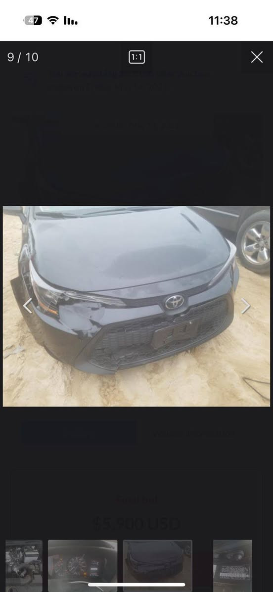 السلام عليكم ورحمة الله وبركاته 
كورلة ٢٠٢٠ رقم بغداد ماشيه ٨٧ الف 
السيارة خير من الله كير محرك تبريد صدر تايرات 
حادث مثل ماموضح بالصور 
السعر ١٣٨ وبي مجال 
***********
العنوان بغداد الشعب
