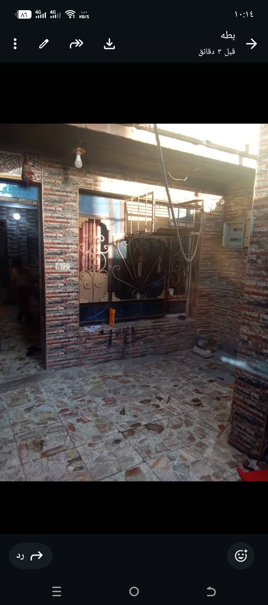 السلام عليكم  80 متر طابقين بناء حديث سراميك الشعله خلف جامع الجوادين قرب مجمع سعيد الاتصال ***********
