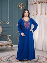 دشداشة كشمير • مطرز وستراس • مقاسات L XL XXL