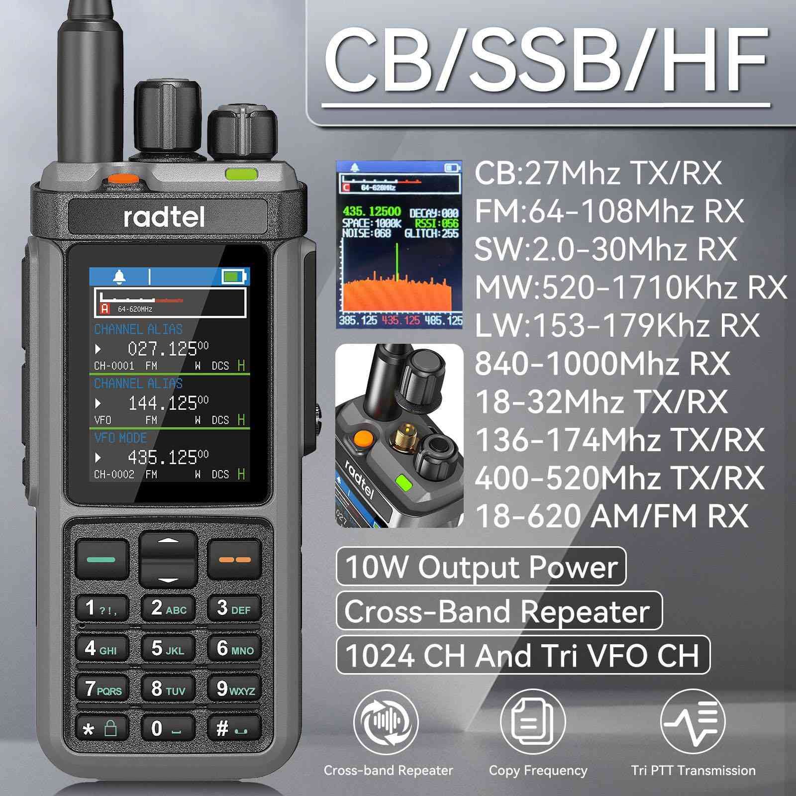 جهاز نداء لاسلكي و راديو احترافي .. 📻
جديد غير مستخدم .. 🆕

الموجات المدعومه .. 
( FM NFM SW MW CW LSB CB USB airband VHF UHF )
قدره الارسال بين الجهازين 10 واط .. ⚡️
شحن قاعده مع منفذ تايب سي .. 
يدعم الشحن السريع .. 
موجات الارسال ( VHF UHF ) .. 10 واط 
موجات الارسال ( SSB / CB ) .. 5 واط
صوت عالي ونقي .. 🔉🔊
حساسيه عاليه بالاستقبال .. 🛜
السعر والتفاصيل خاص .. 
متوفر توصيل ..


**إذا كنت صاحب هذا الإعلان وتريد حذفه لأي سبب، رجاءا أرسل رسالة إلى الدعم الفني**