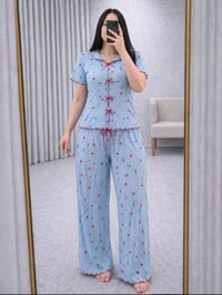 بيجامة صيفية • لون سمائي • مقاس XXL