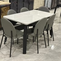 ميز مرمر تركي • كراسي جلد • تكريت الزهور