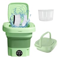 غسالة ملابس صغيرة قابلة للطي ومحمولة، وهي مثالية للاستخدام في الرحلات ...