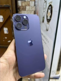 ايفون 14 برو ماكس ذاكره 256 بطاريه 90 لون بنفسجي وتر بروف مكفول وبي ضم...