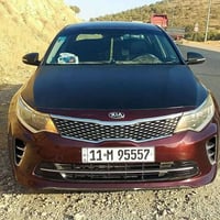 كيا اوبتما لون كرزي 2017 حادث السياره من امريكا جنطه وجاملغ خلفي وبالع...