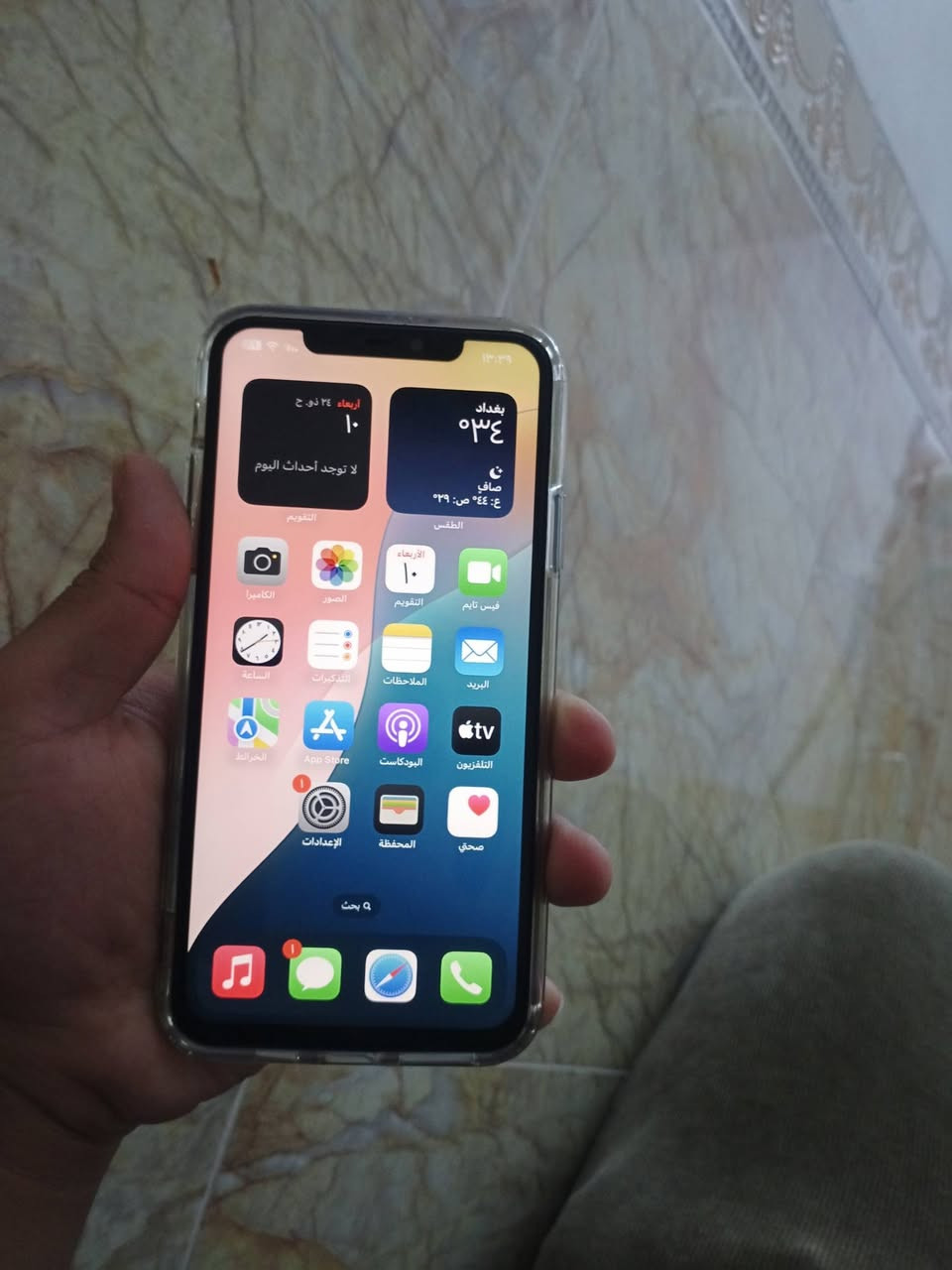 السلام عليكم ايفون 11 برو ماكس لبيع
1_مبدل شاشه 
2 ضهره مكسور وحالين مغلف 
ذاكره 256
بطارية 81 كلشي شغال بجهاز يرهم مراوس وي 11العادي أو ايباد تسعه أو تكنو كمون 40 برو 5G سعر الجهاز 250الف 
واتساب***********
