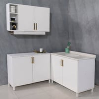 كاونتر MDF • ٣ قطع • سنك مرمر