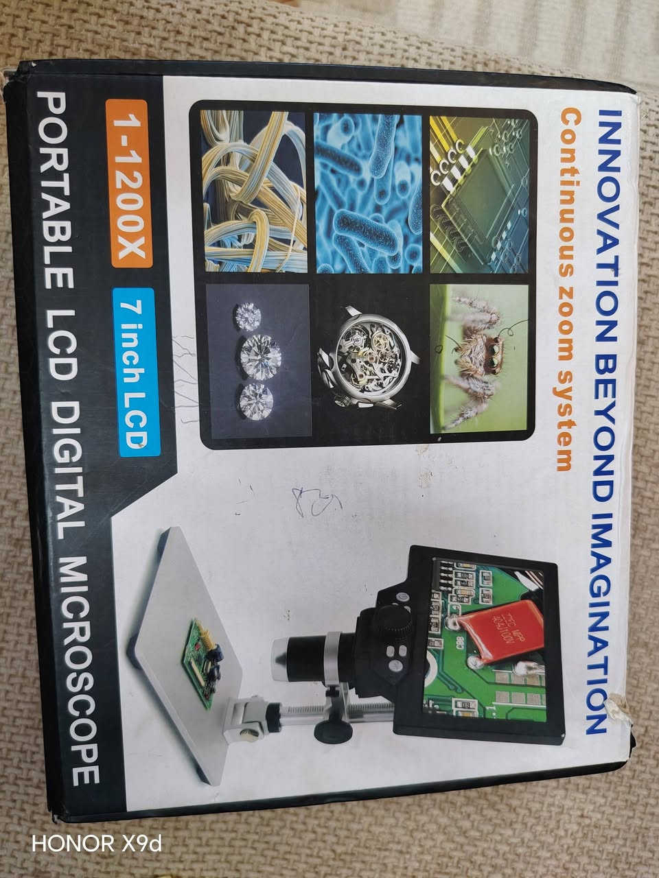 مجهر رقمي محمول، MUSTOOL G1200. 
تكبير مستمر يتراوح من 1 إلى 1200 مرة.
 شاشة LCD ملونة بحجم 7 بوصة يحتوي على كاميرا بدقة 12 ميجابكسل لالتقاط الصور والفيديوهات.
الاستخدام: مناسب للأعمال الإلكترونية الدقيقة، وفحص الدوائر المطبوعة، والمجوهرات، والكائنات الحية الدقيقة
السعر ٦٥ ألف شامل التوصيل


**إذا كنت صاحب هذا الإعلان وتريد حذفه لأي سبب، رجاءا أرسل رسالة إلى الدعم الفني**