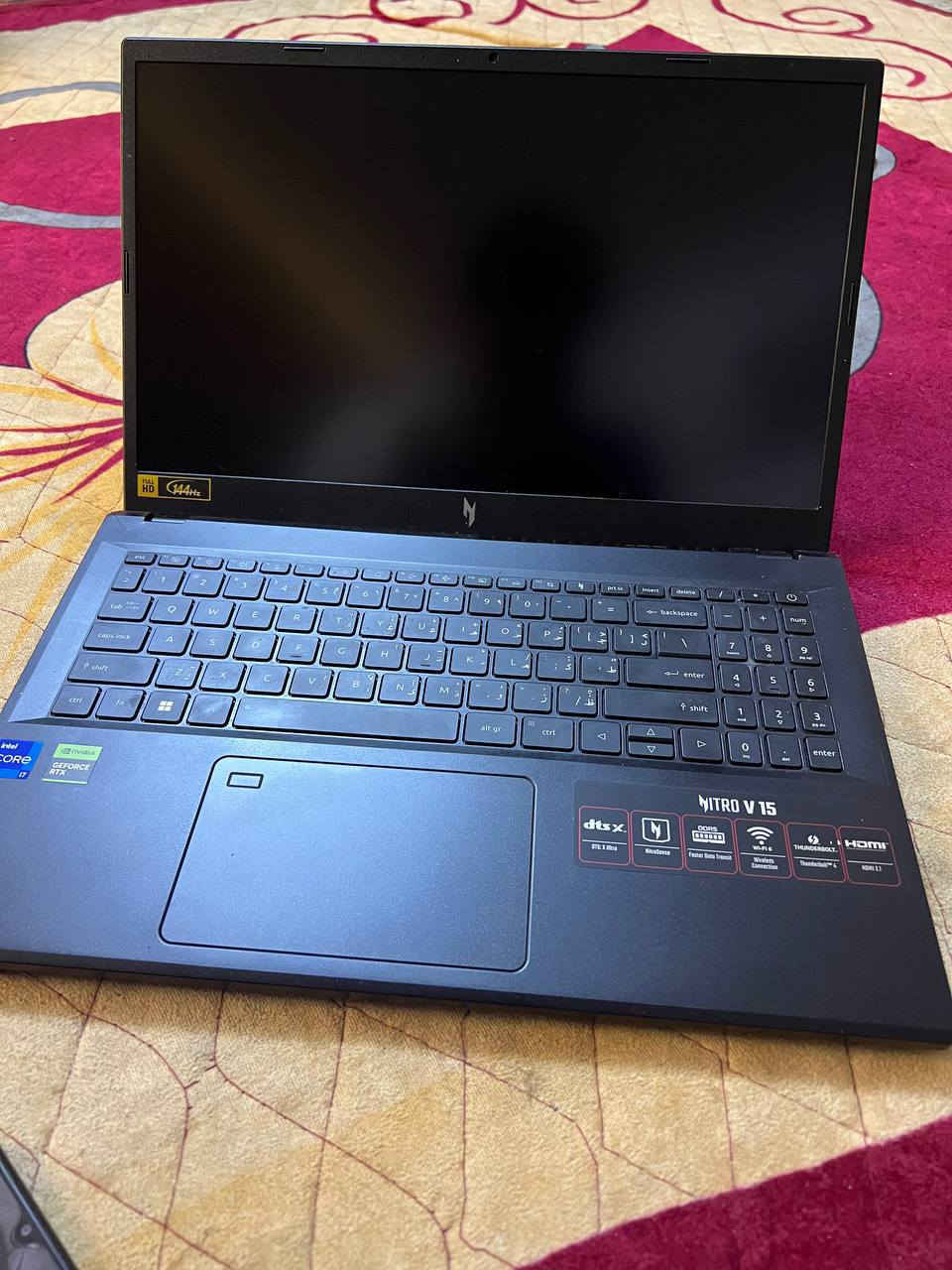 سلام عليكم لابتوب NITRO  V 15 للبيع
Processor   :  i7 13620 H 
LCD    :  RTX 3050 
Memory  :  16 GB 
Storage    :   512 GB PCle NVM e SSD 
OPtical Drive    :   NA 
WLAN/BLUetooth    :    2×2 AX+BT 
WWAN   :   NA 
Battery    :  57Wh 
نظيف كلش مال كيمنك ملحقات كاملة شاحنة مال تبريد هم ويا وماوس السعر ٩٥٠ وبي مجال بسيط حك الجية *********** موجود واتساب الشراي يدخل
