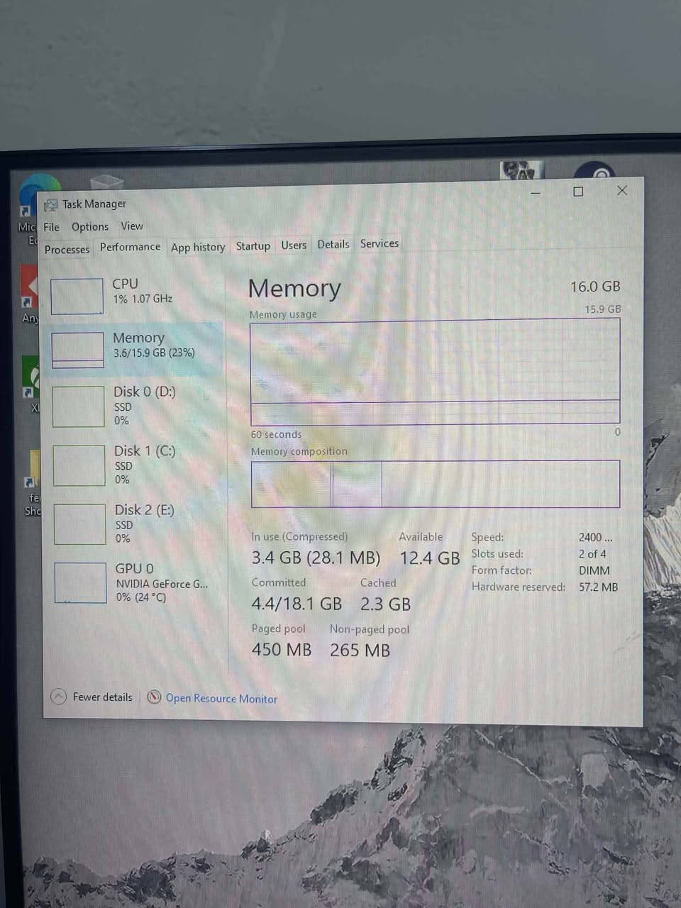 :المعالج :i3-9100f
NVIDIA GeForce GTX 1060 6GB :كرت الشاشة *
16GB DDR4 2400MHZ :الرام *
* التخزين:
* SSD Kingston 240GB (النظام)
* SSD Lexar NS100 1TB
* SSD Samsung 128GB
Thermaltake Smart Series 700W :مزود الطاقة *
مكاني الامين الثانيه 
*********** بغداد, العراق
