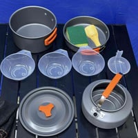 طقم تخييم • طاوة • قوري بدون غطاء