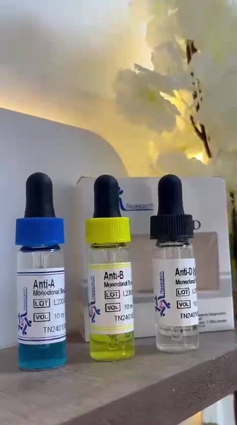 🩸 دقة عالية ونتائج موثوقة مع كت الـ Blood Group
مصمم لفحص فصائل الدم بسرعة وسهولة، مع وضوح قوي بالنتائج يساعد المختبرات والمستشفيات على تقديم خدمة أدق وأسرع ✨
✅ تفاعل قوي وواضح
✅ نتائج سريعة خلال دقائق
✅ جودة ثابتة واعتمادية عالية
✅ مناسب للاستخدام اليومي بالمختبرات وبنوك الدم

للحجز والاستفسار التواصل على الصفحة او الرقم التالي ***********
