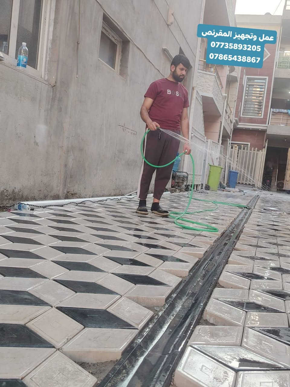 السلام عليكم. 🤚🔲جميع انوع المقرنص 🔨⚫
خلفات مقرنص🛠️🔵🔴
عمل ساقيه+عمل رصيف +عمل كبات+بورسلين+عمل 
كرانيت+عمل كربستون+عمل كاشي + ⚒️🛠️🛠️⚒️⚔️نشتغل في جميع المحفضات ✈️🛩️⬛
عمل درجه واله ↙️↘️⛏️🔨⚒️الثقه في عملنه 🙂
الرقم***********📲📲
الرقم الهاتف ***********

