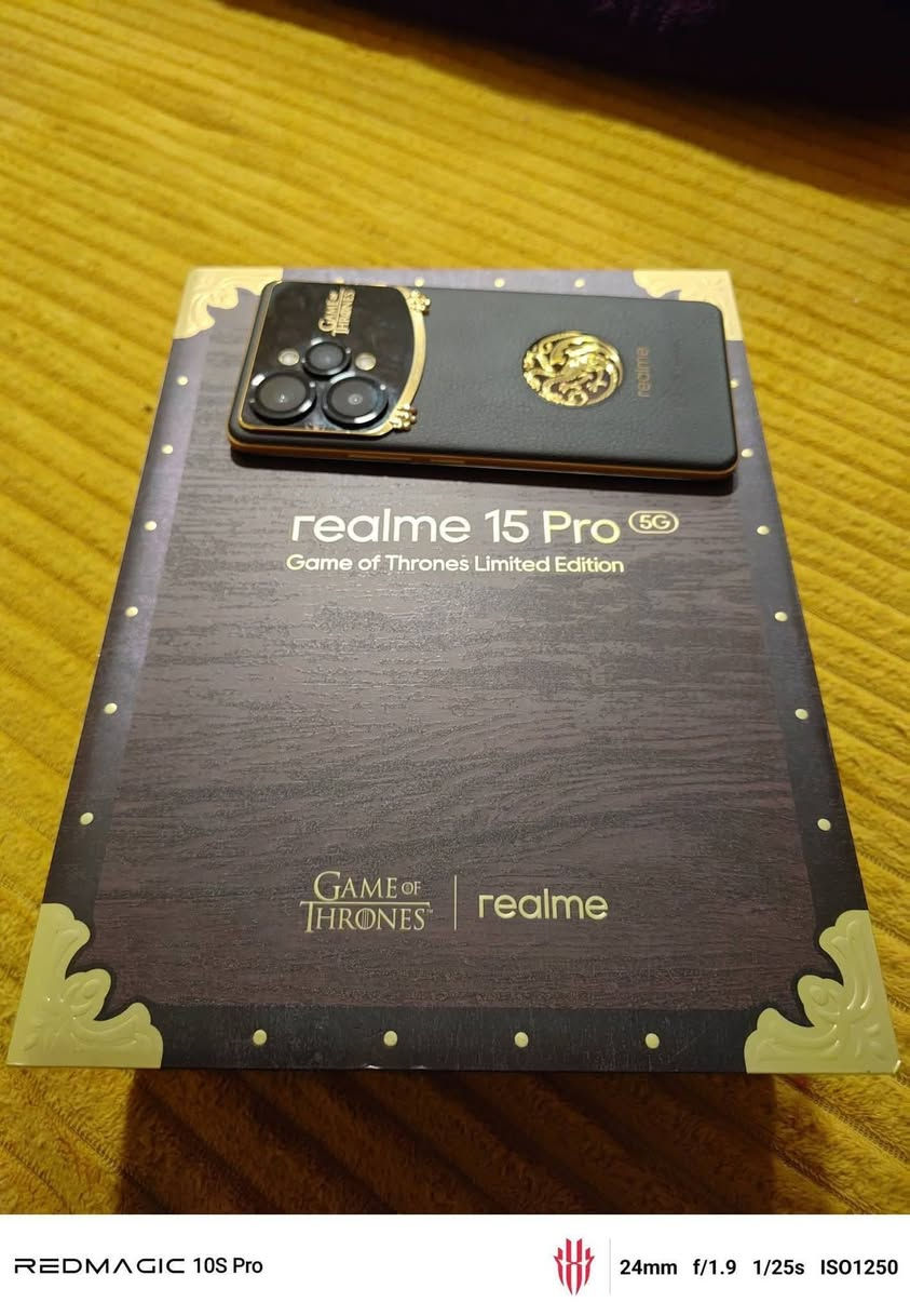 realme 15 Pro 5G
نسخة صراع العروش 
ذاكره 512 
رام 26 (12+14)
بطاريه 7000 
جهاز نضيف كامل ملحقات 
للبيع ب575 او مراوس حسب الرغبة 
مكاني بغداد شعب ***********
