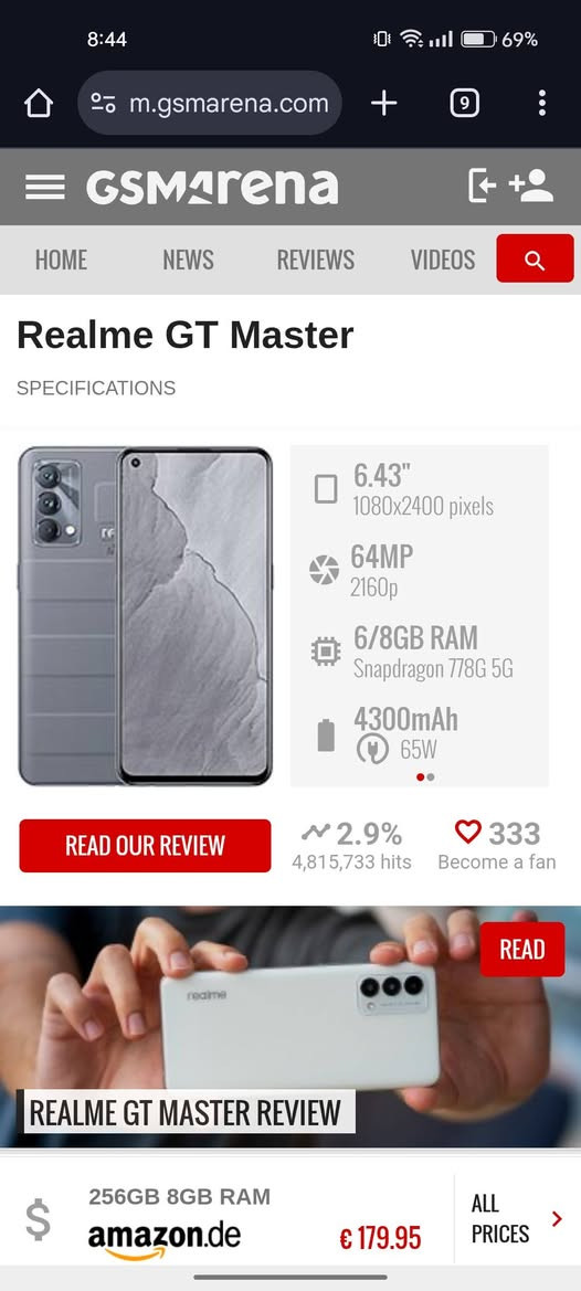 Realme gt master 
ram 8 
zakira 256
دوو سیم 
کامل ئەشیایە و بێ کێشە 
شەحنی ٦٥ واتی بیلادی لەگەڵە 
مۆبایلێکی جوان و بچوکە زۆر شازە
بەشەرتی هەموو  شتێک دەیفرۆشم 
نرخی 140 هەزارو مەعامەلەیەکی کەم رانية, السليمانية


**إذا كنت صاحب هذا الإعلان وتريد حذفه لأي سبب، رجاءا أرسل رسالة إلى الدعم الفني**