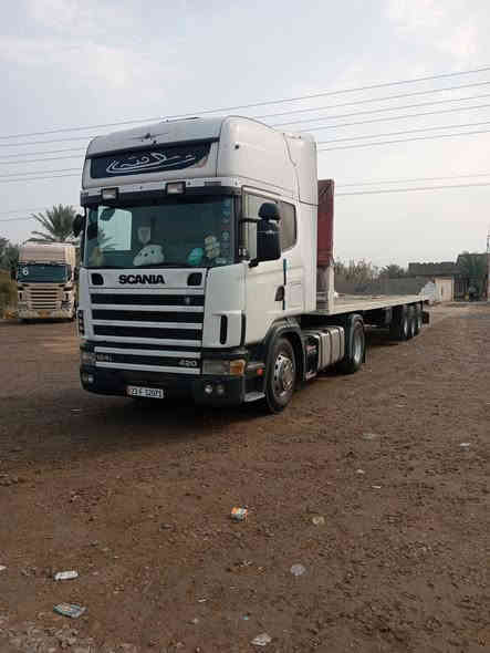 اسكانيا موديل 2003كير كوبره  انجكتر 420 سياره كفاله عامه رقم سليمانيه دولي بسمي تحويل ثاني يوم للبيع راس مع العربانه *********** مكان السياره واسط الصويره
