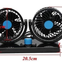 مروحة رأسين • تشغيل بولاعة السيارة • ٣٦٠ درجة