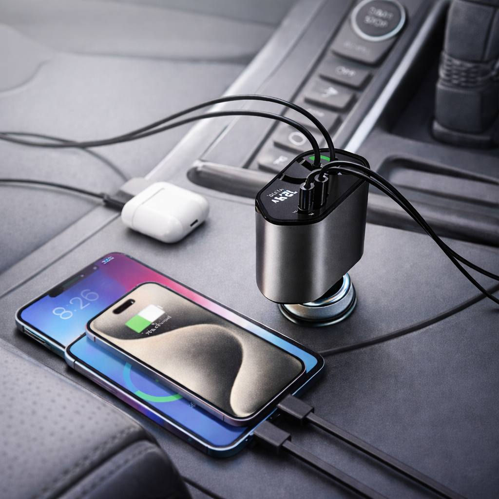 🚗 شاحن الـ 4 في 1 العملاق صار يمك ⚡
تعبت من الكيبلات المخربطة بالسيارة؟ وتريد شاحن يشحن موبايلك وموبايل العائلة بوقت واحد وبسرعة خيالية؟ 🤩
جبنالكم "شاحن الجداحة الذكي" بقدرة 120 واط - الحل الأمثل لكل سيارة!
🔥 ليش هذا الشاحن لازم يكون بسيارتك؟
 * ✅ تصميم 4 في 1: يشحن 4 أجهزة سوية بدون ما تأثر سرعة الشحن.
 * ✅ وايرات سحب (Retractable): الكيبلات تنسحب وتتجمع بضغطة وحدة، يعني سيارتك تبقى نظيفة ومرتبة وماكو وايرات مبعثرة.
 * ✅ شحن خارق 120W: يدعم الشحن السريع جداً (Super Fast Charging) للـ Type-C و iPhone.
 * ✅ رأس دوار 180 درجة: يتحرك وياك بكل الاتجاهات حتى يناسب مكان الجداحة بسيارتك مهما كان نوعها.
 * ✅ أمان عالي: يحمي موبايلك من التيار الزائد والحرارة، اشحن وأنت مطمئن.
📋 المواصفات الفنية:
 * 📏 طول الكيبل: 80 سم (يوصل للكاعدين ورا براحتهم!).
 * 🔌 المنافذ: منفذ USB + منفذ Type-C + كيبلين مدمجة (iPhone و Type-C).
 * ⚡ القدرة: يصل إلى 120 واط لشحن اللابتوب والموبايلات الحديثة.
 * 🛠 المادة: مصنع من مواد مقاومة للصدمات والحرارة (ABS+PC).
💰 العرض الأقوى:
💸 السعر: 30 ألف دينار فقط!
🚚 التوصيل: مجااااني لجميع محافظات العراق (من زاخو للفاو).
⚠️ ملاحظة: الكمية محدودة جداً.. لا تفوت الفرصة!
📥 للحجز والاستفسار: ارسل لنا رسالة على الخاص أو اترك تعليقاً وسيتم التواصل معك.


**إذا كنت صاحب هذا الإعلان وتريد حذفه لأي سبب، رجاءا أرسل رسالة إلى الدعم الفني**