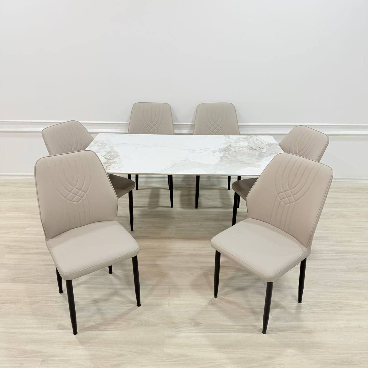 ميز طعام 6 كرسي رجل حديد سطح رخام مزجج 
قياس الميز 80*140 سم 

السعر 270 الف

للحجز واتس اب
***********
